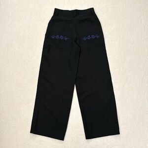 Vintage R2 Player Pants with Blue Embroidered Tribal Graphics